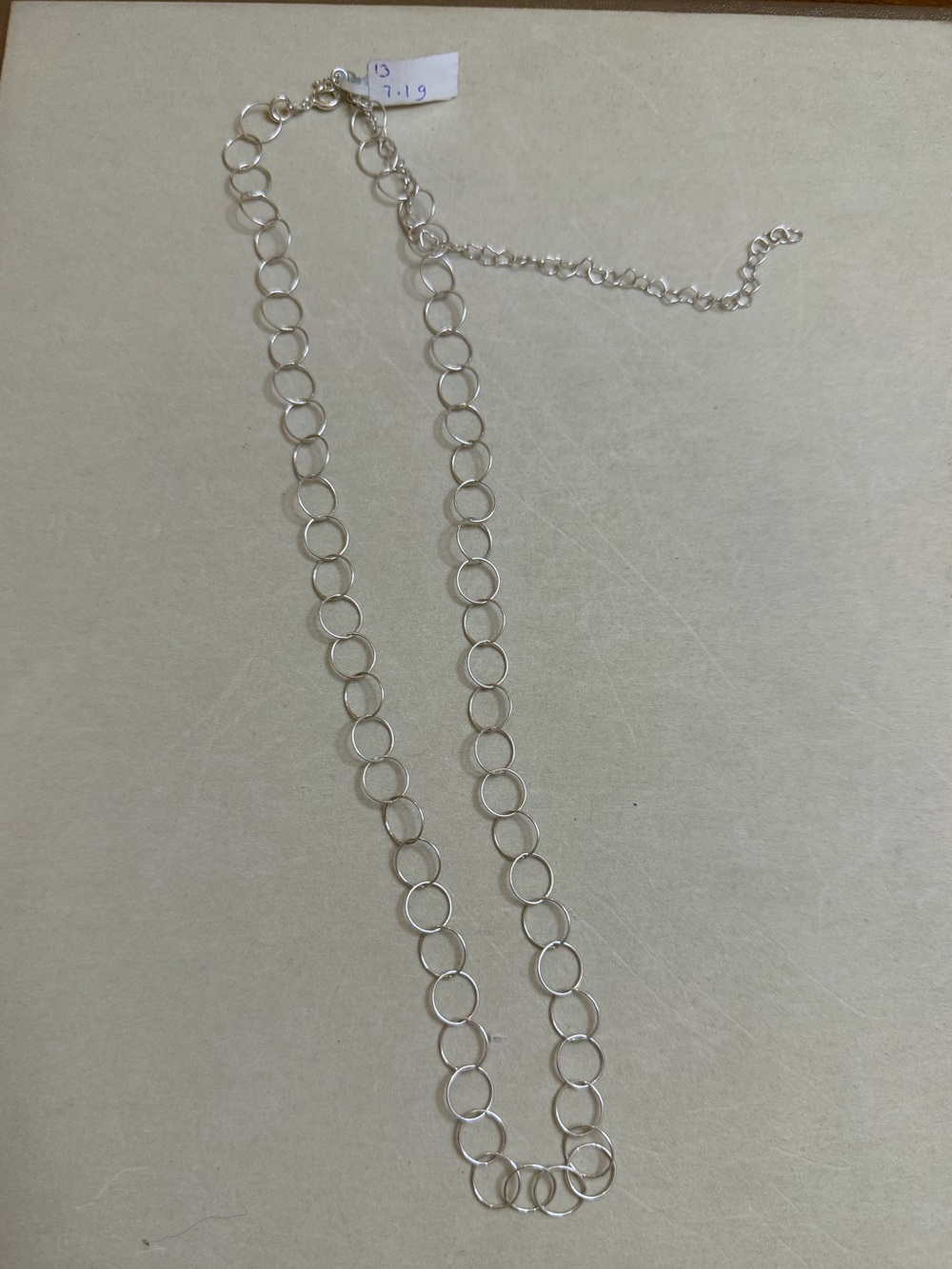 925 Sterling Silver Circle Link Necklace 7.1g